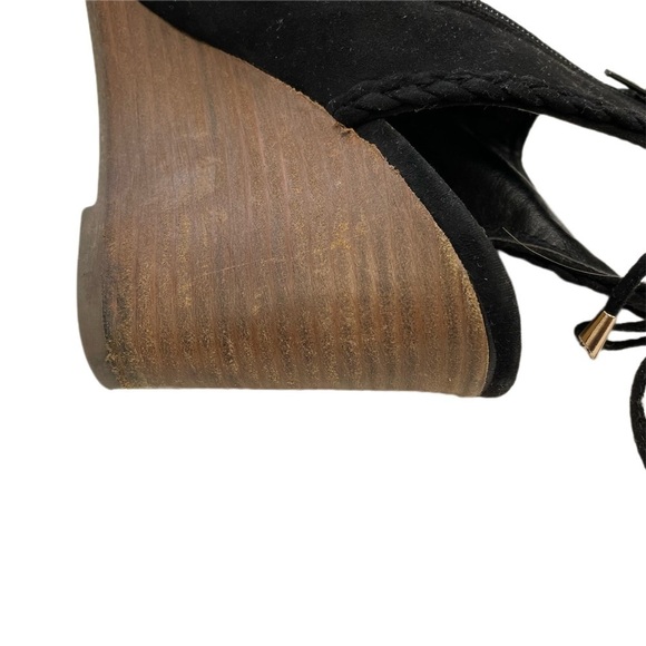 Cato Black Open Toe Wedge Ankle Boot - 10W - Picture 7 of 9